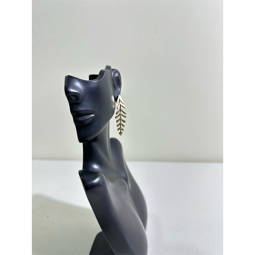 NWT Banana Republic Gold Leaf Dangle Earrings Wedding Jewelry - Picture 5 of 9